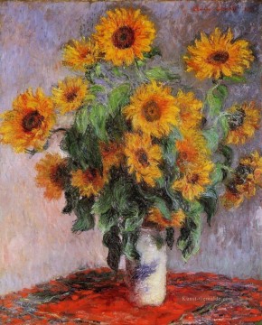 sonnenblumen Ölbilder verkaufen - Blumenstrauß der Sonnenblumen Claude Monet impressionistische Blumen